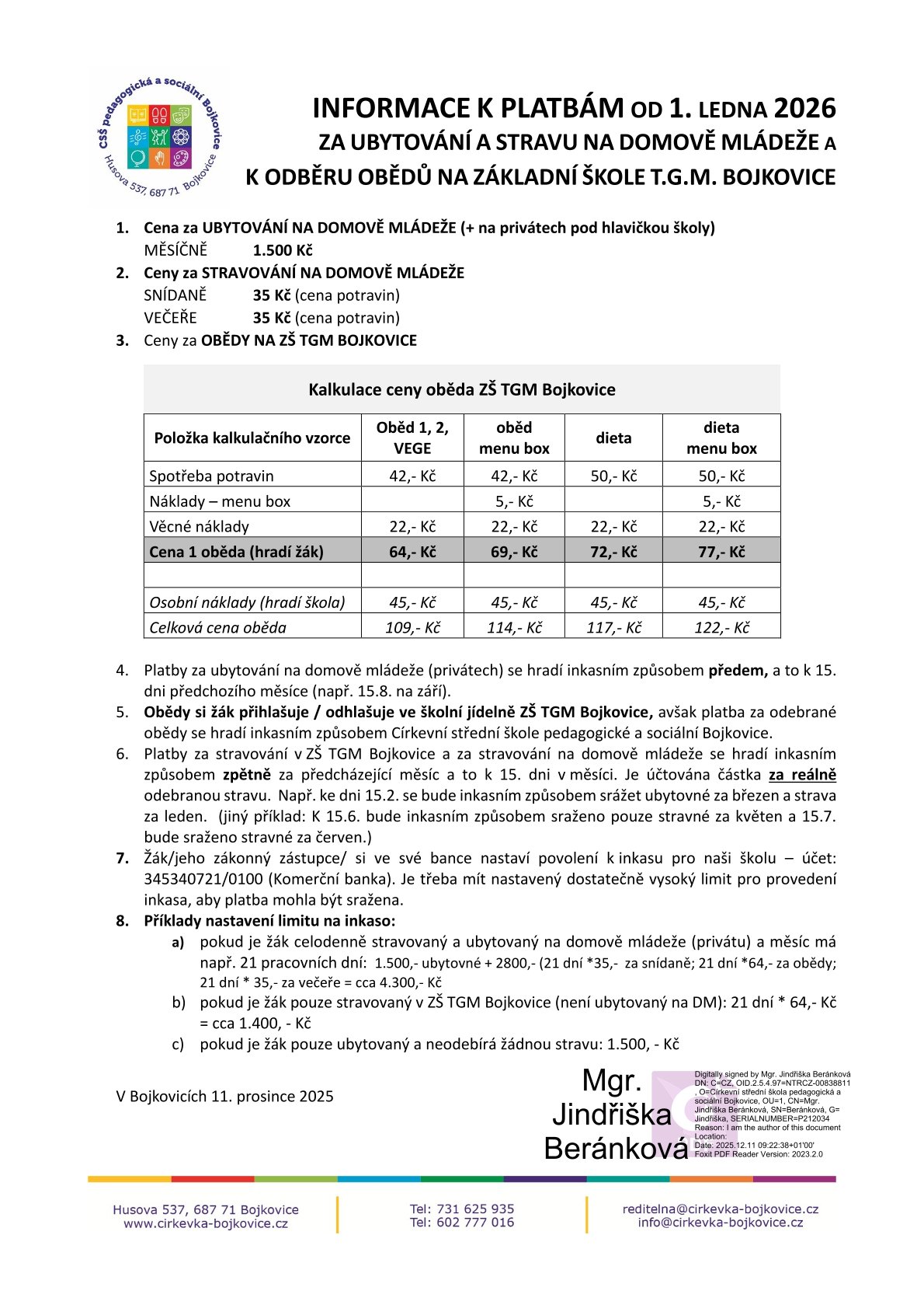 Platby od ledna 2026